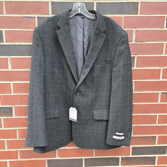 JOS A BANK Brrr Comfort Men Sport Coat Blazer Two Button Brown Wool Tailored 46R - Picture 1 of 11